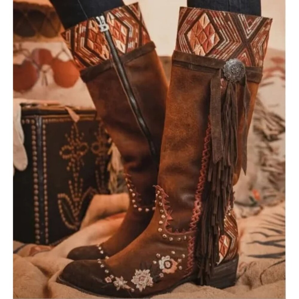 NIB Old Gringo Double D Ranch Dream Weaver Suede Leather Western Boot